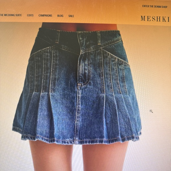 Denim pleated mini skirt - Picture 2 of 2